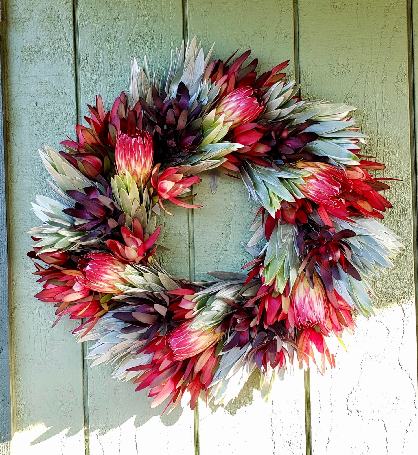 Scarlet Flame Protea Wreath